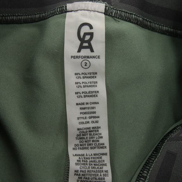 Good American Leggings Green Performance Capri Logo Waistband High Rise Size 2 - Picture 7 of 8